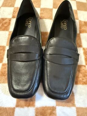 Franco Sarto Black Leather Penny Loafers